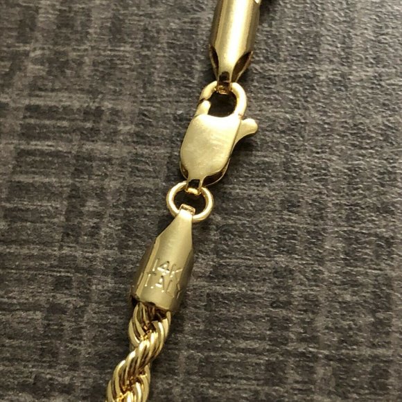 Bitcoin Pendant 14k Gold 24" Chain - Picture 4 of 5